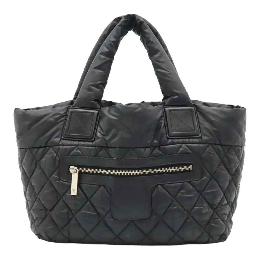 CHANEL Coco Cocoon Small Tote Bag, Handbag, Quilted Nylon Leather, Black, A48610
